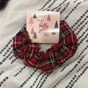 Red Plaid Scrunchie